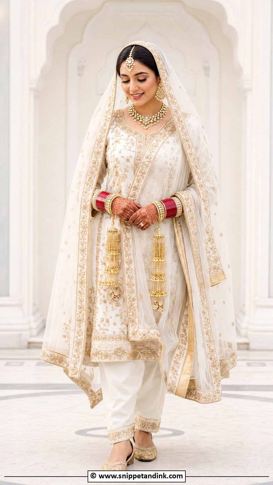 Gold Embroidered Bridal Suit - Snippet and Ink - 25 Bridal Suits Punjabi Sikh Bride