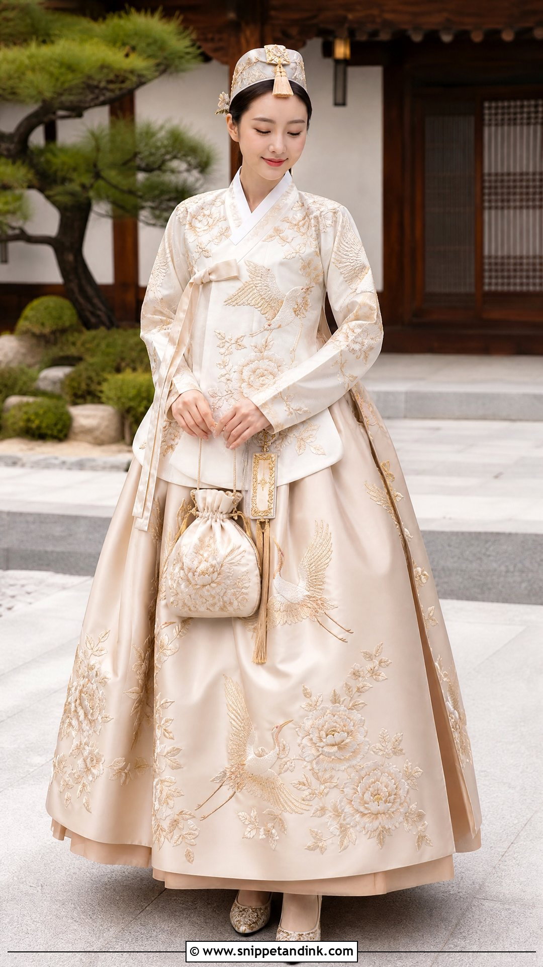 Gold Embroidered Korean Wedding Dress - Snippet and Ink - 25 Elegant Korean Wedding Dress Ideas