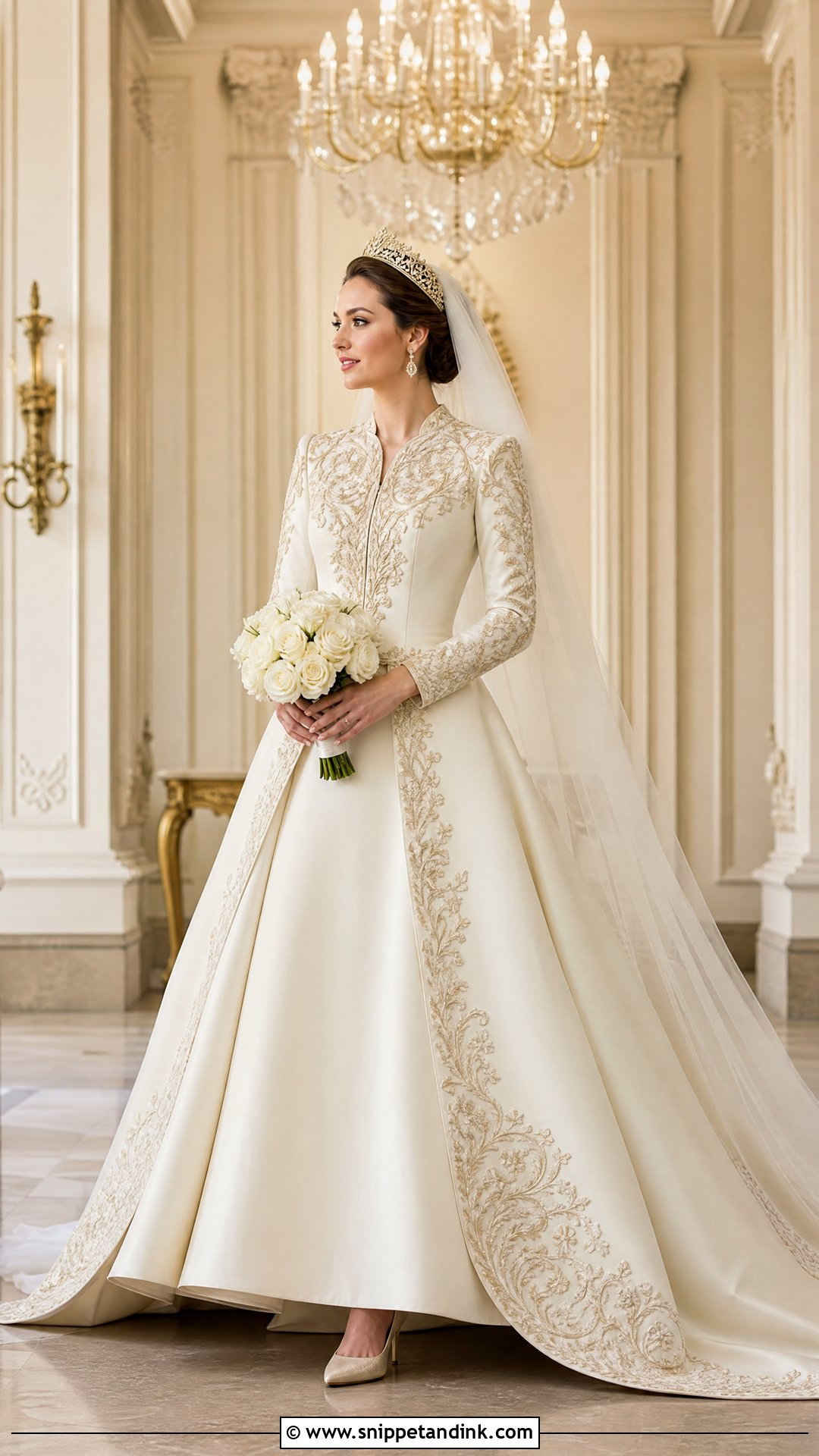 Gold Embroidered Royal Bride Dress - Snippet and Ink - 20 Royal Bride Dress Ideas