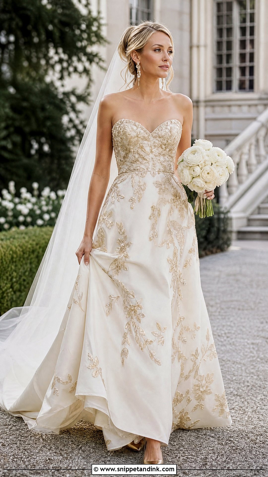 Gold Embroidered Serena Van Der Woodsen Wedding Dress - Snippet and Ink - 20 Serena Van Der Woodsen Wedding Dress Ideas