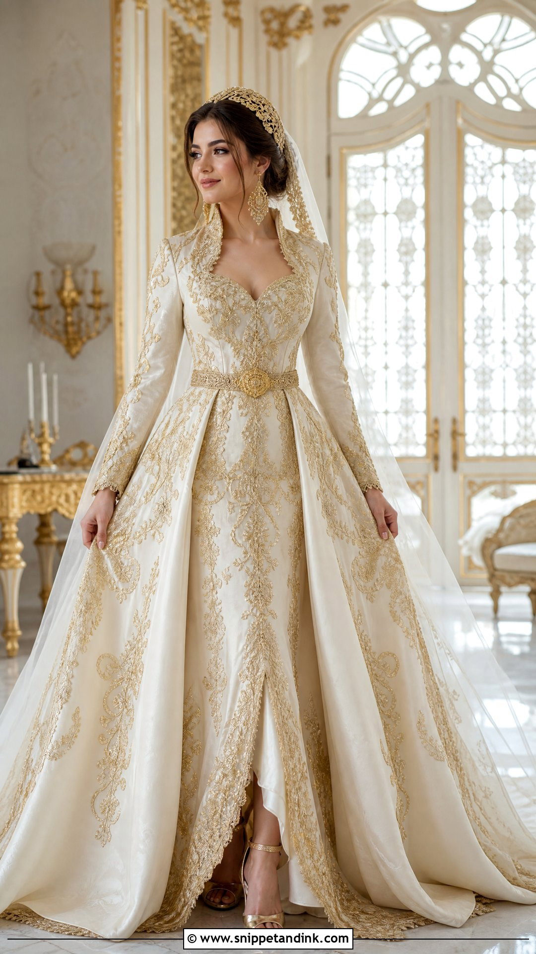 Gold Embroidered Turkish Bridal Dress - Snippet and Ink - 25 Turkish Bridal Dresses