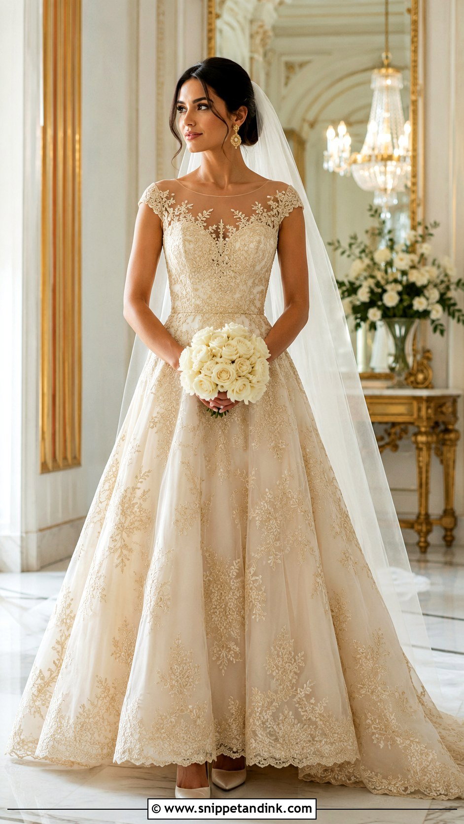 Gold Embroidered Wedding Dress - Snippet and Ink - 20 Rich Wedding Dress Ideas