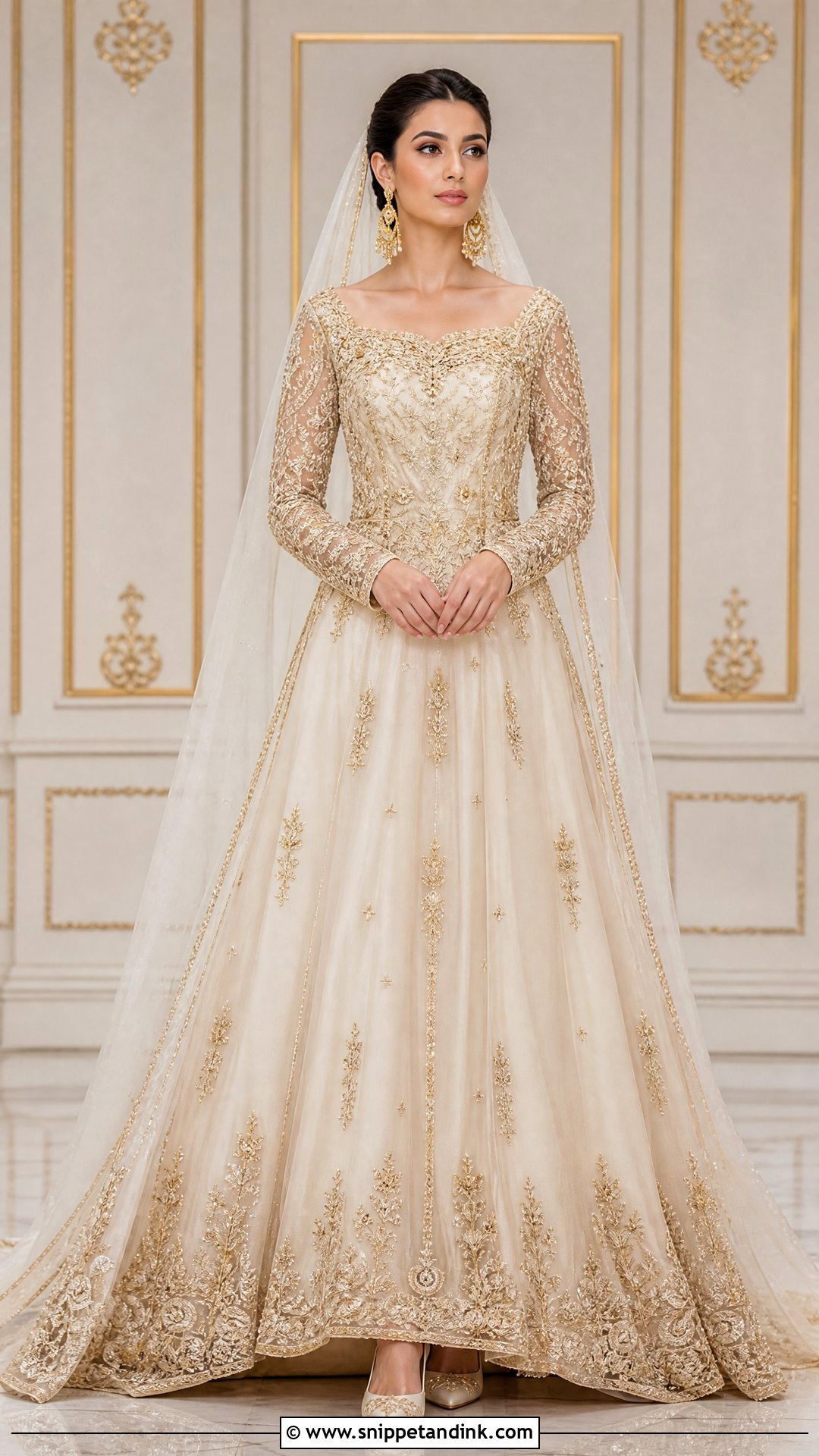 Gold Embroidered Wedding Dress - Snippet and Ink - 25 Regal Wedding Dress Ideas