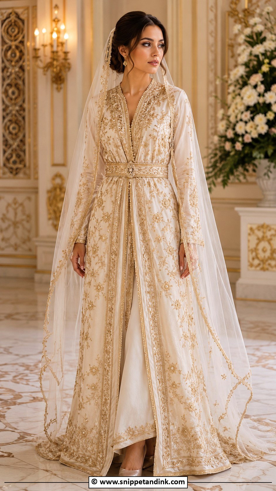 Gold Embroidered Wedding Dress - Snippet and Ink - 30 Gold Wedding Dress Ideas