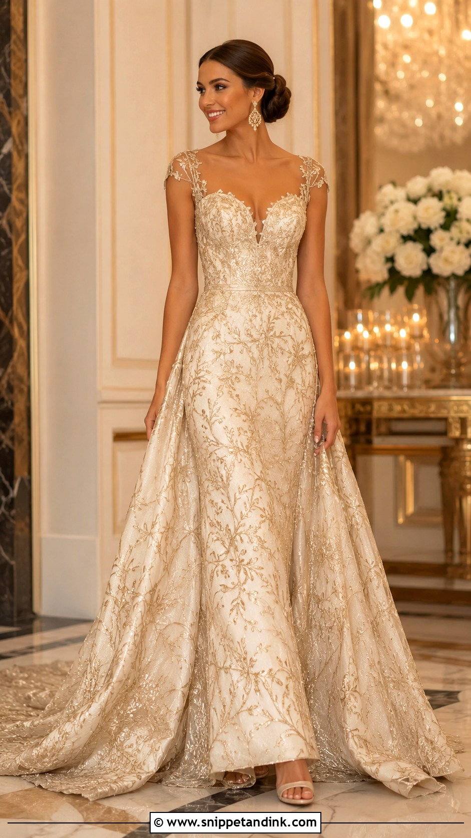 Gold Embroidery Wedding Dress - Snippet and Ink - 25 Embroidery Wedding Dress Ideas