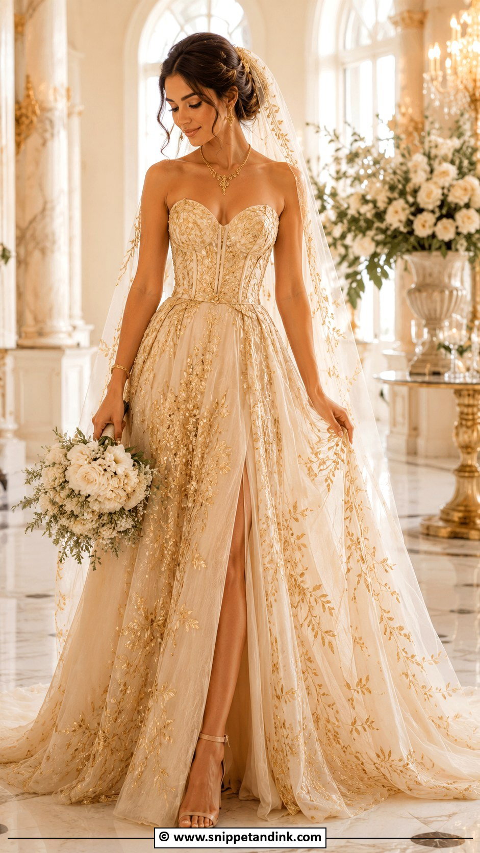 Gold Fantasy Wedding Dress - Snippet and Ink - 30 Fantasy Wedding Dress Ideas