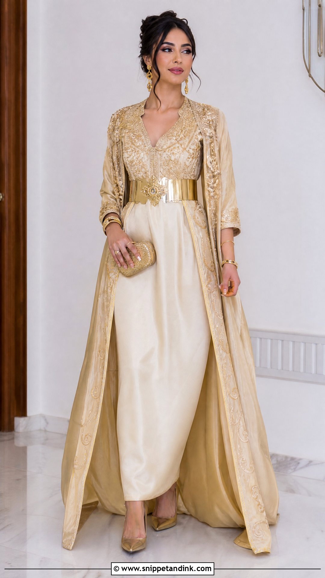 Gold Fouta And Blouza Wedding Dress - Snippet and Ink - 20 Tunisian Wedding Dress Ideas