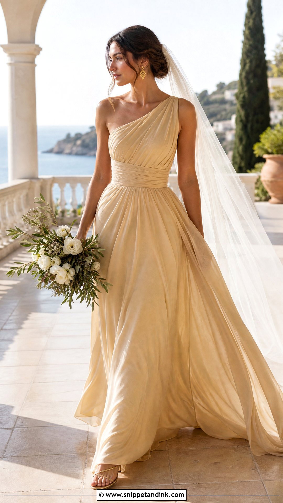 Gold Grecian Wedding Gown - Snippet and Ink - 25 Gold Wedding Gowns