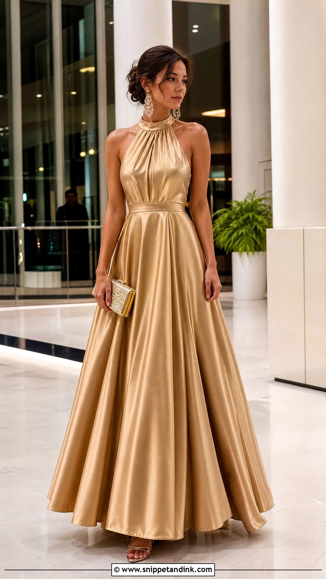 Gold Halter Ball Gown - Snippet and Ink - 25 Golden Ball Gown Ideas