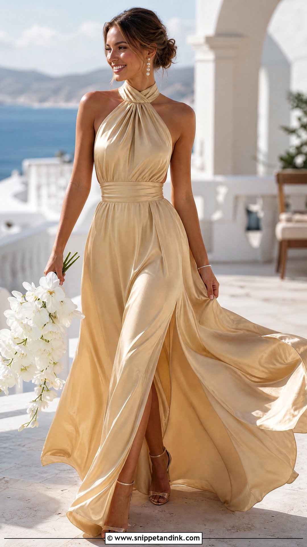 Gold Halter Wedding Gown - Snippet and Ink - 25 Gold Wedding Gowns