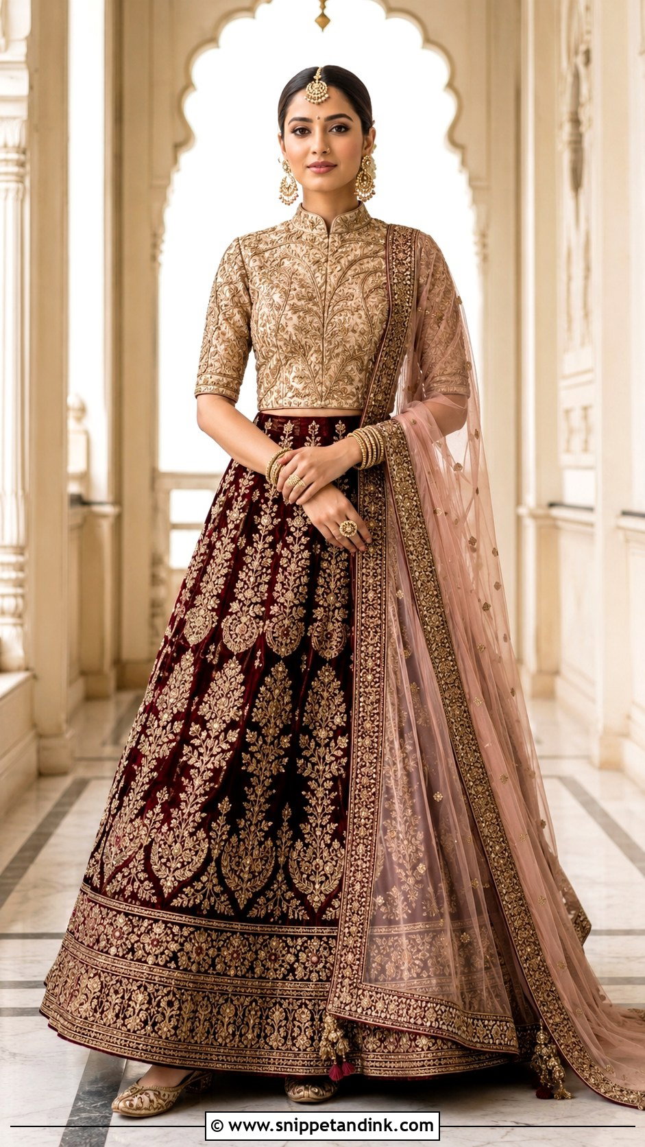 Gold High Neck Bridal Lehenga Blouse - Snippet and Ink - 20 Bridal Lengha Blouse Designs