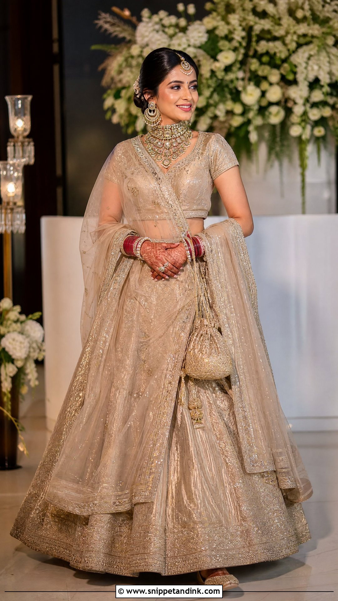 Gold Indian Bridal Lehenga - Snippet and Ink - 20 Indian Bridal Wedding Dress Ideas