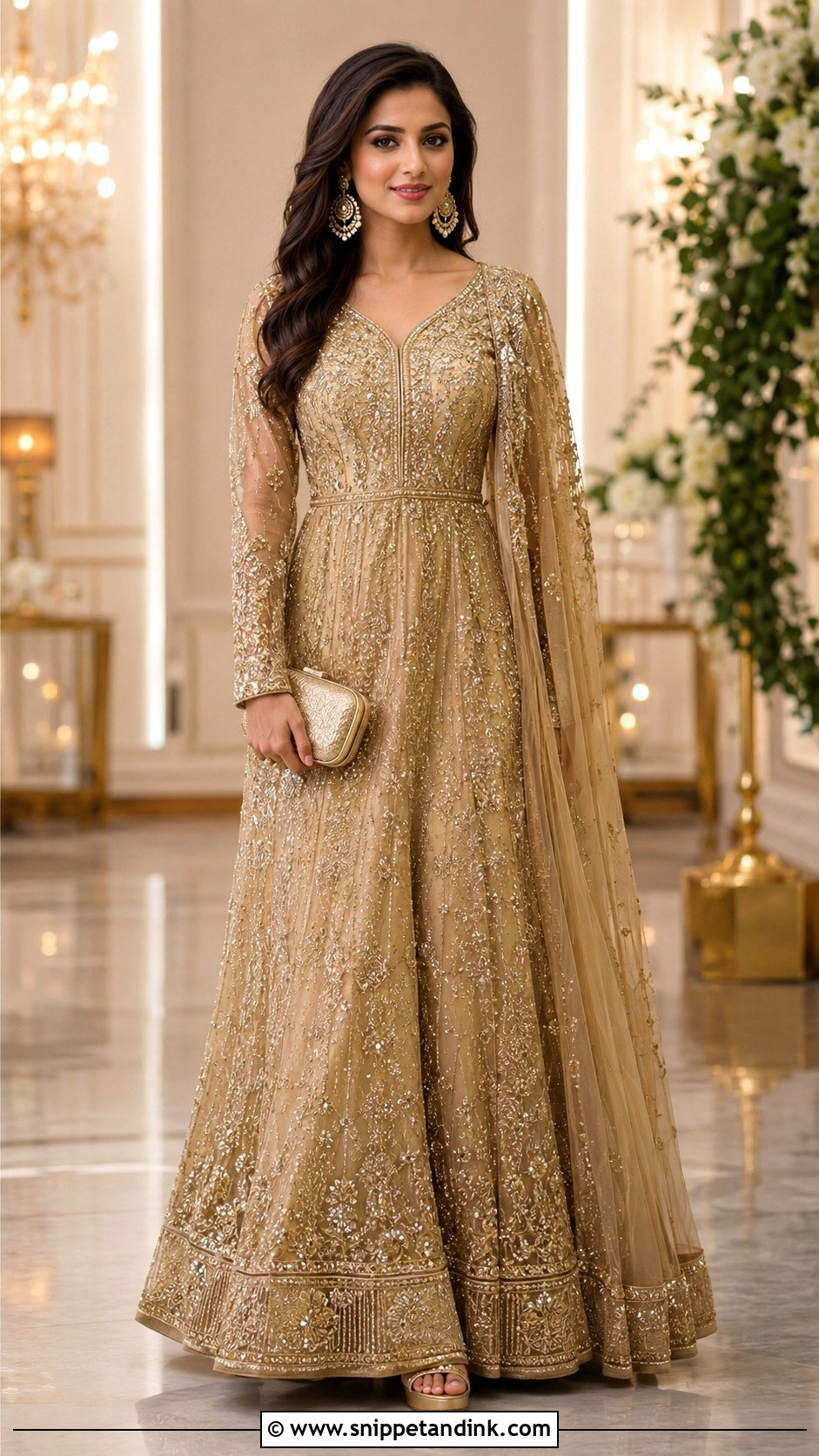 Gold Indian Wedding Gown - Snippet and Ink - 30 Indian Wedding Gowns