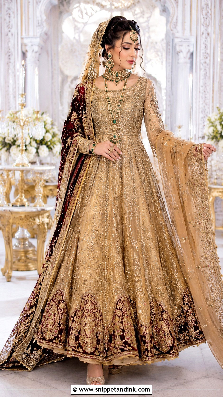 Gold Kashees Bridal Peshwas - Snippet and Ink - 20 Kashees Bridal Dresses