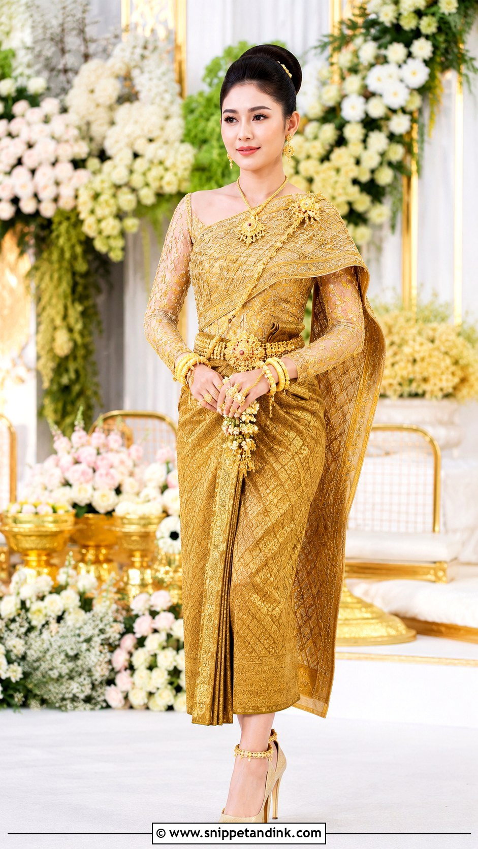 Gold Khmer Wedding Dress - Snippet and Ink - 25 Khmer Wedding Dress Ideas