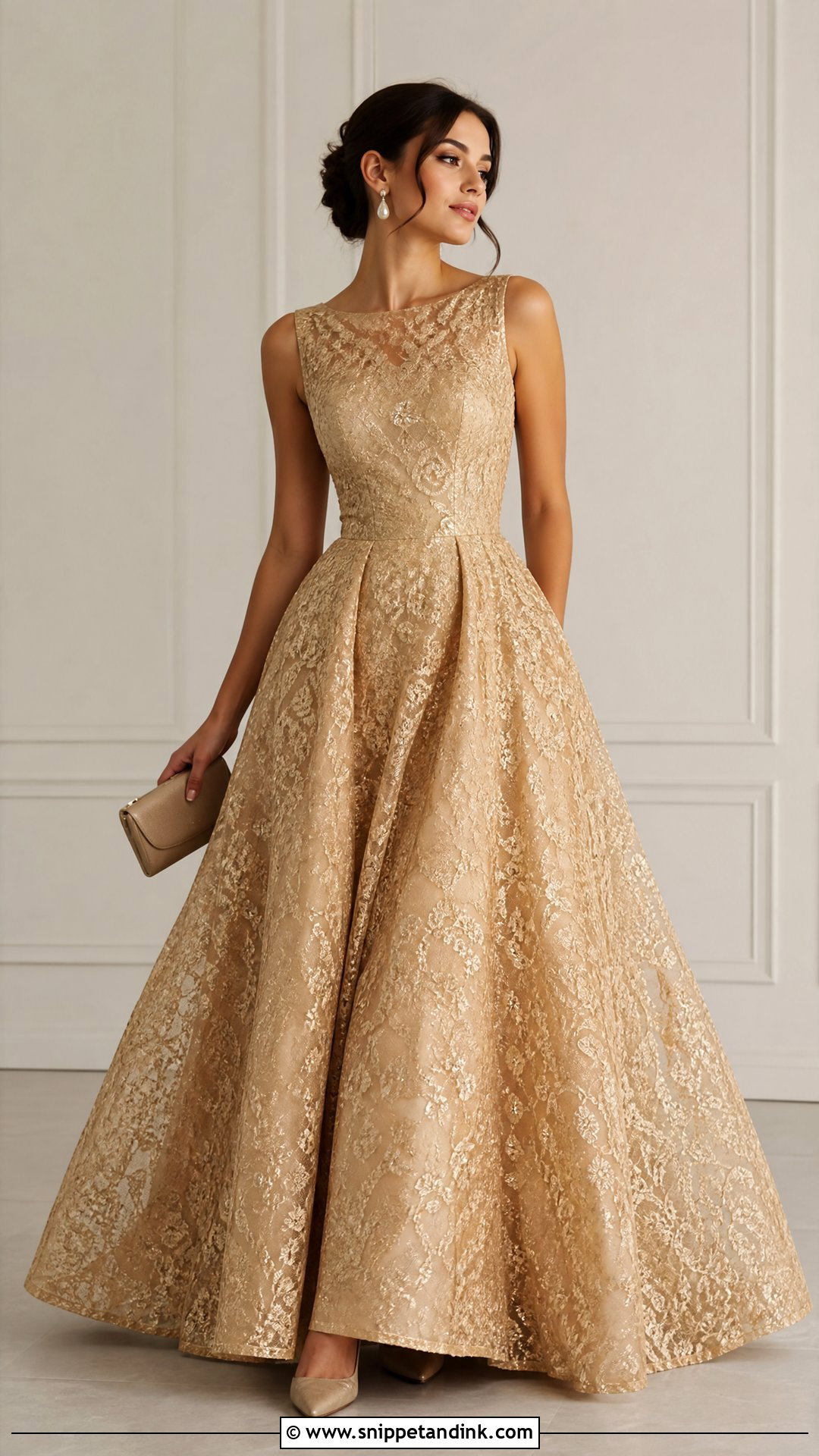Gold Lace Ball Gown - Snippet and Ink - 25 Golden Ball Gown Ideas