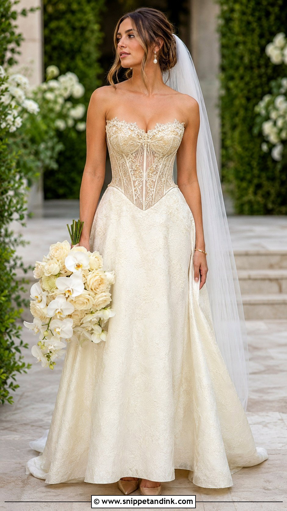 Gold Lace Corset Wedding Dress - Snippet and Ink - 20 Gold Lace Wedding Dress Ideas