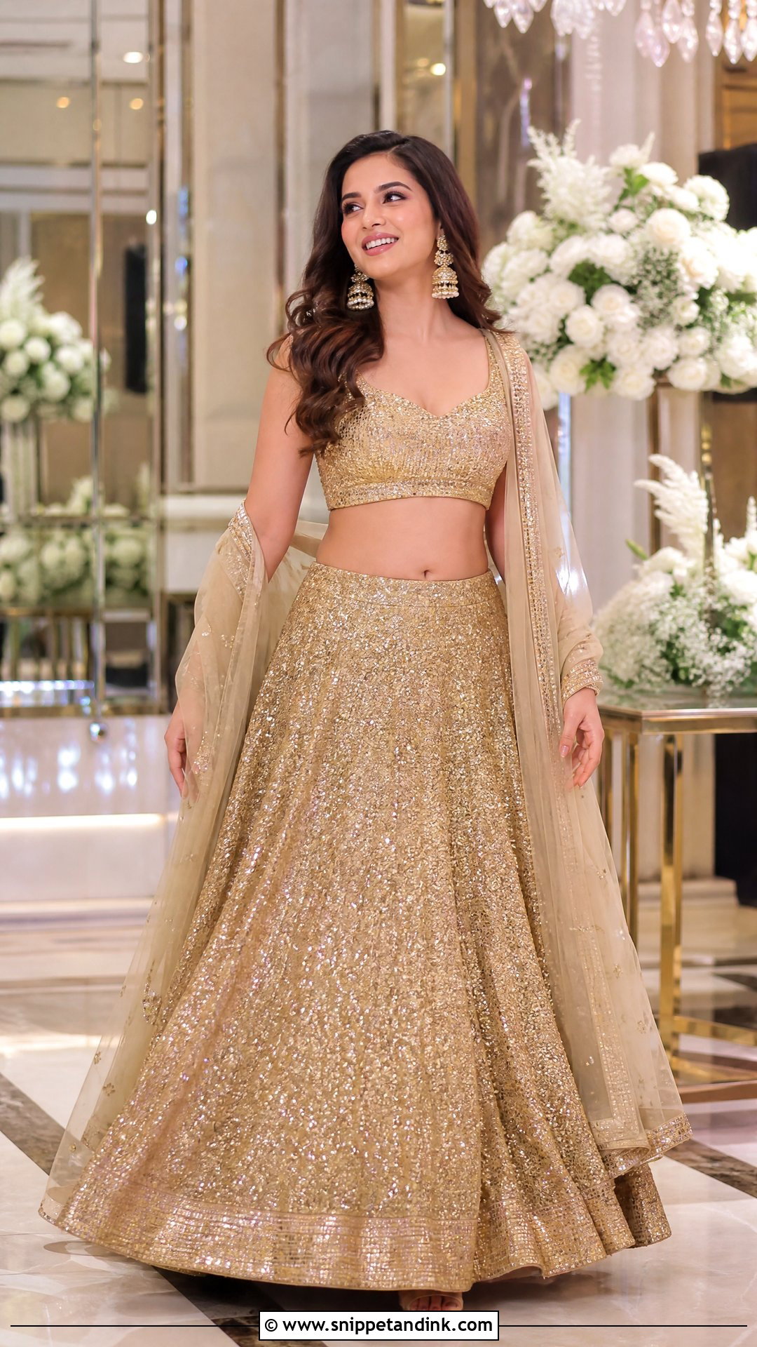 Gold Lehenga Sangeet Dress - Snippet and Ink - 25 Sangeet Dress for Bride Ideas