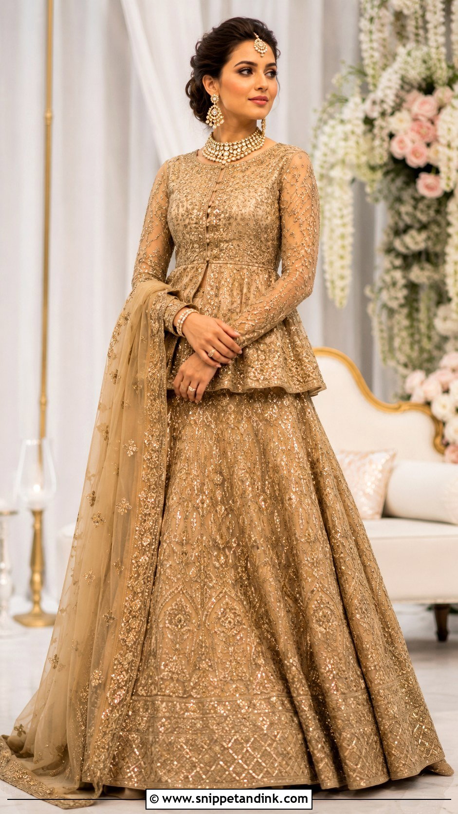 Gold Lehenga Wedding Dress - Snippet and Ink - 30 Indian Muslim Wedding Dresses