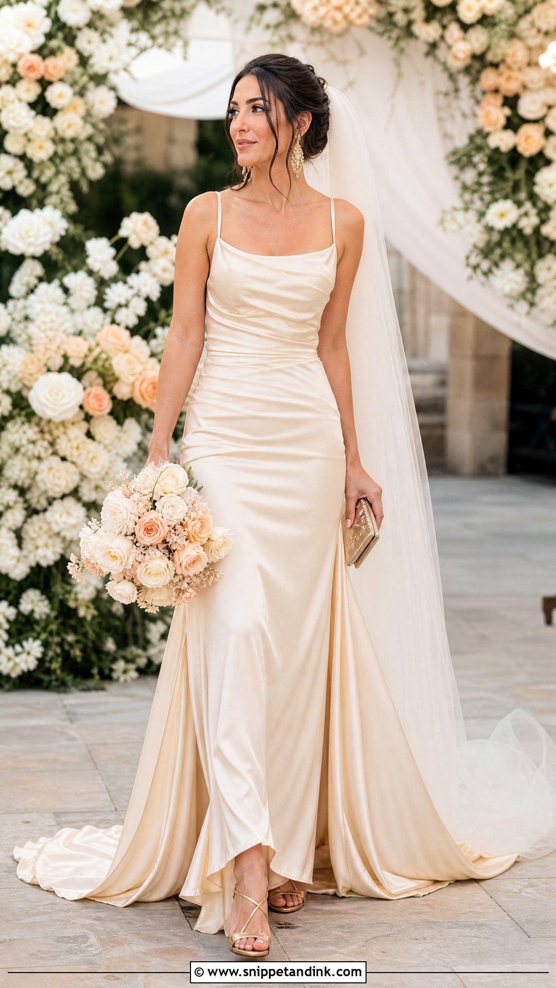 Gold Louboutin Sandals With A Champagne Wedding Dress - Snippet and Ink - 20 Wedding Louboutins Ideas