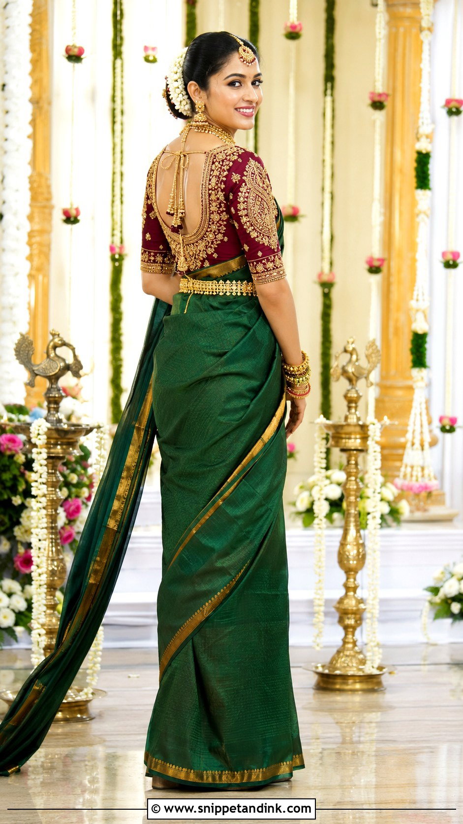 Gold Maggam Work Bridal Blouse - Snippet and Ink - 20 Brides Wedding Blouse Designs