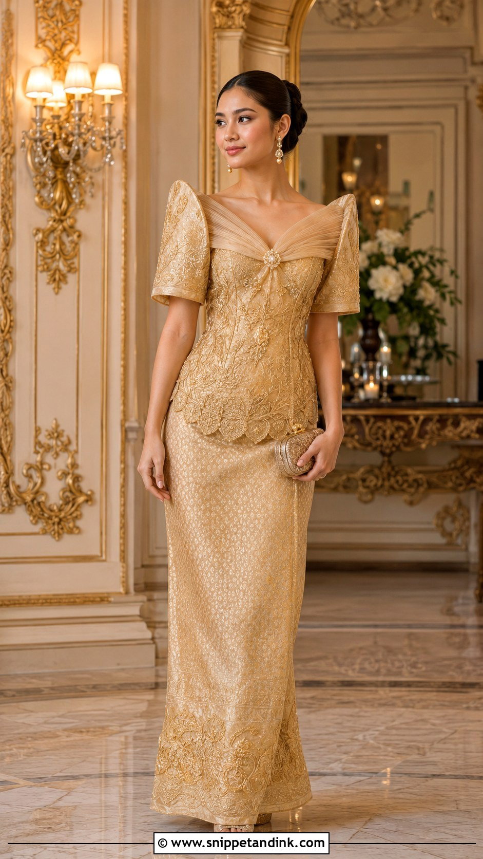 Gold Maria Clara Gown - Snippet and Ink - 25 Maria Clara Gown Ideas