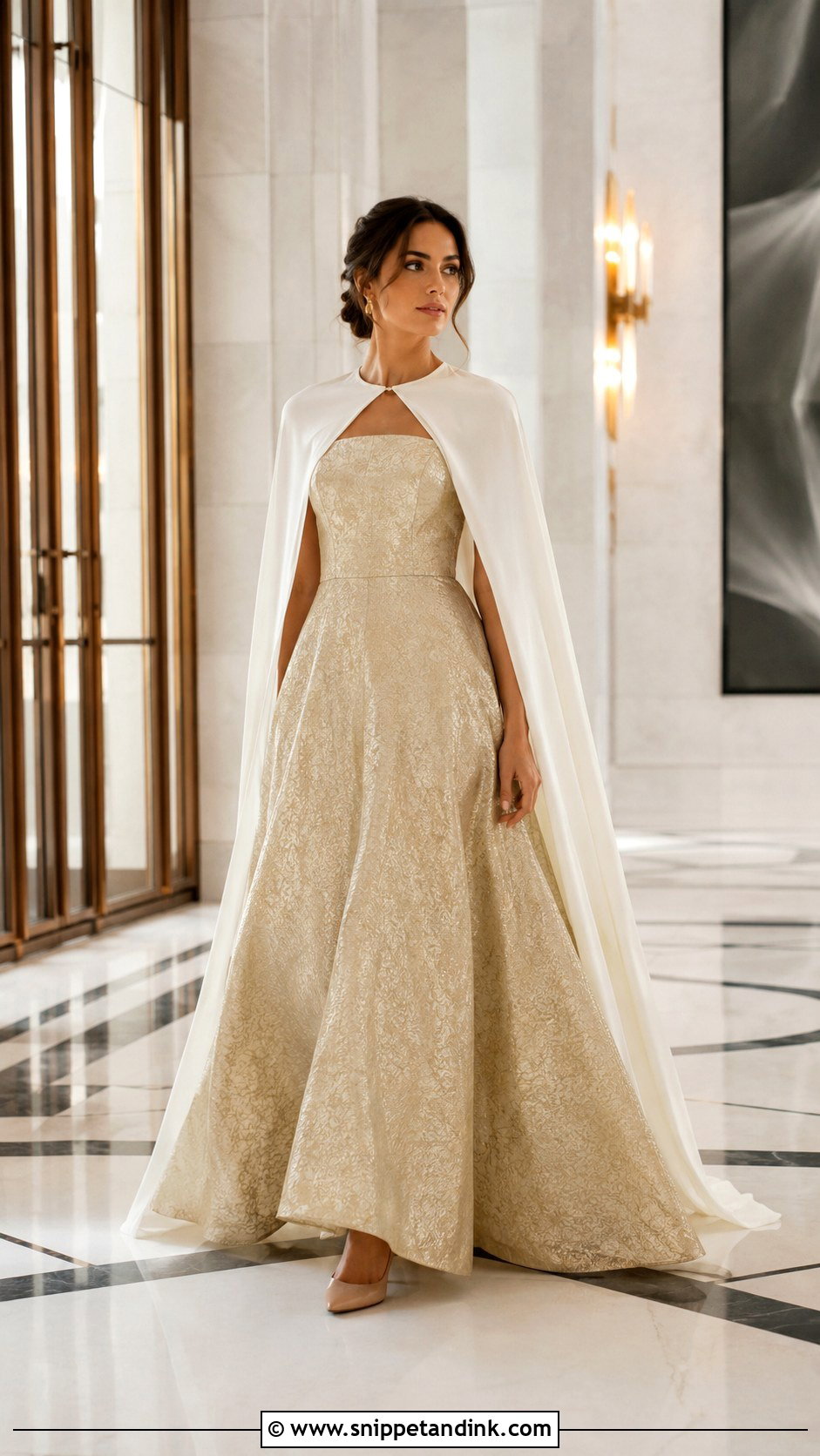 Gold Metallic Wedding Dress - Snippet and Ink - 20 Shiny Wedding Dress Ideas