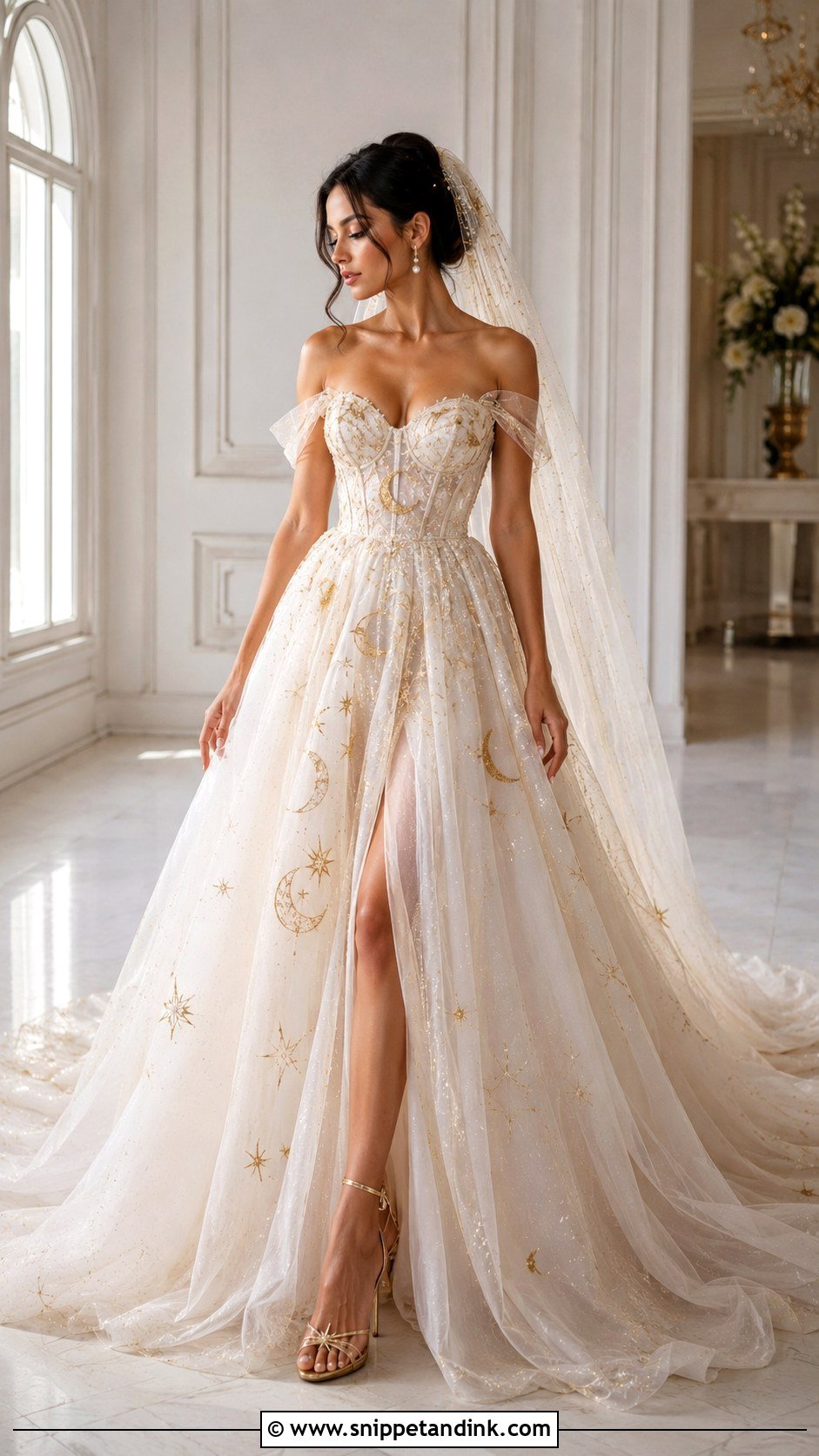 Gold Moon Wedding Dress - Snippet and Ink - 25 Moon Wedding Dress Ideas
