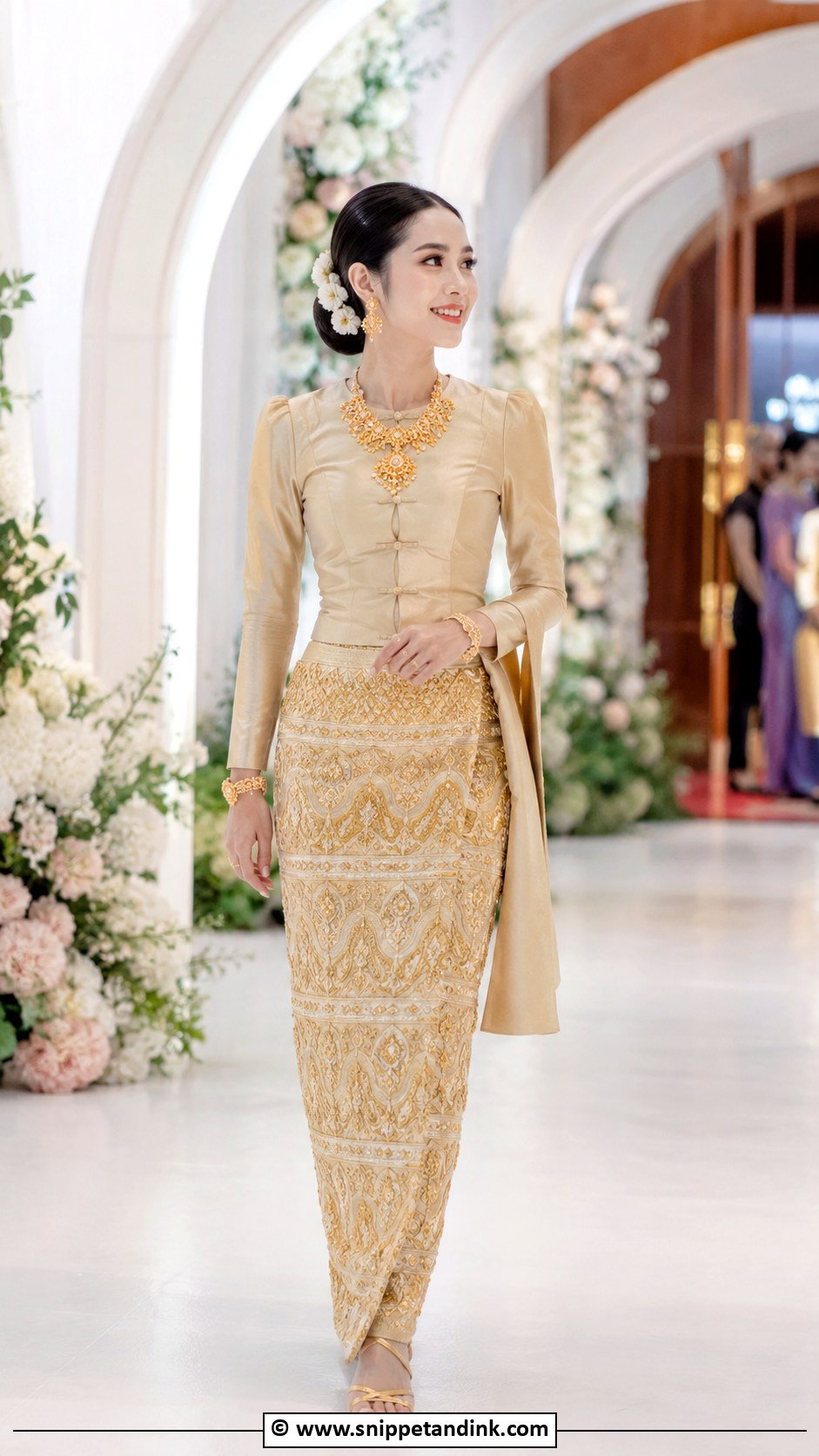 Gold Myanmar Wedding Dress - Snippet and Ink - 25 Myanmar Wedding Dress Ideas