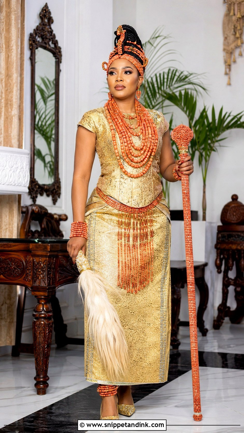 Gold Ofod Ukod Anwang Calabar Attire - Snippet and Ink - 20 Calabar Traditional Attire Ideas