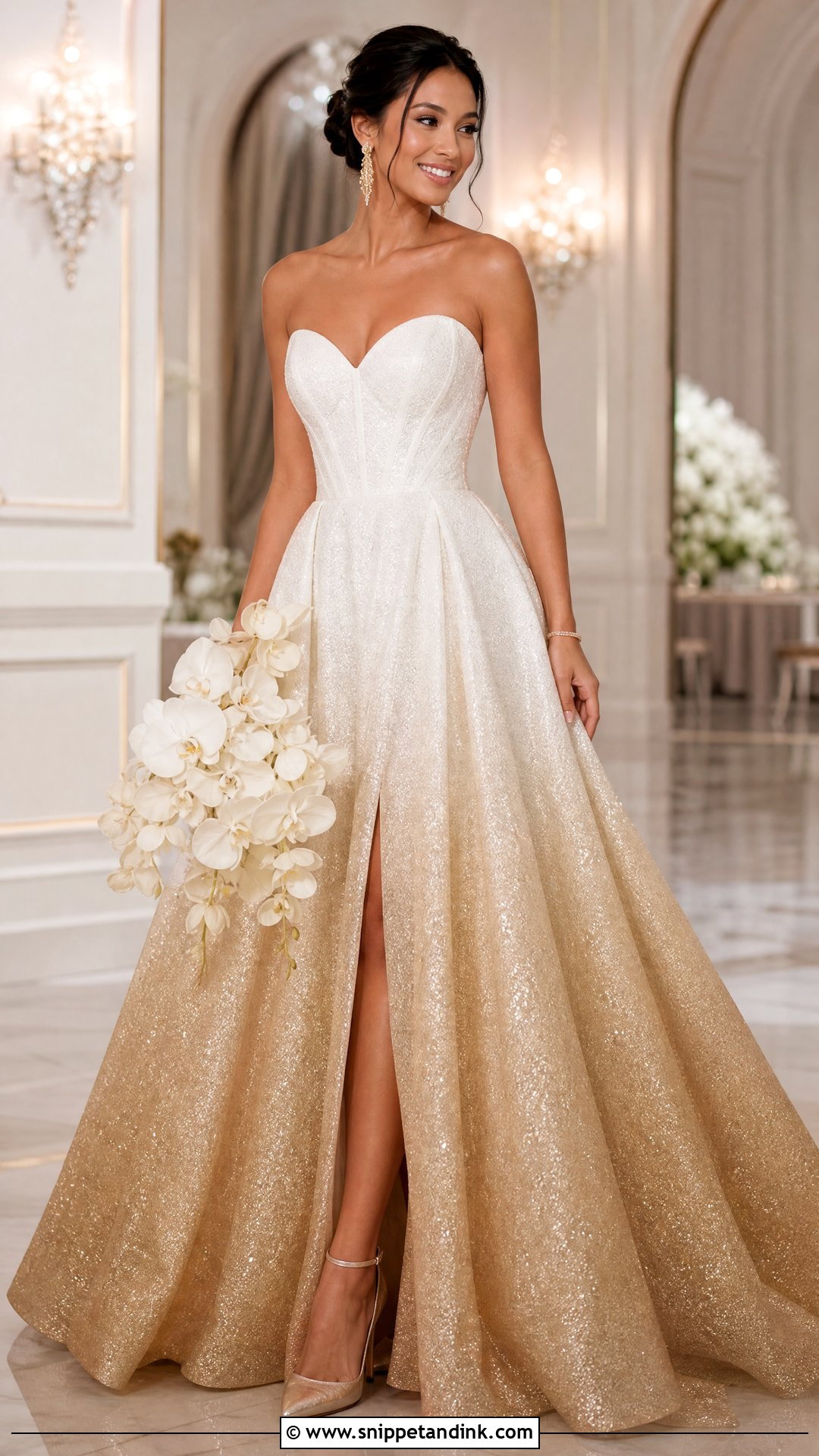 Gold Ombre Wedding Dress - Snippet and Ink - 25 Ombre Wedding Dress Ideas
