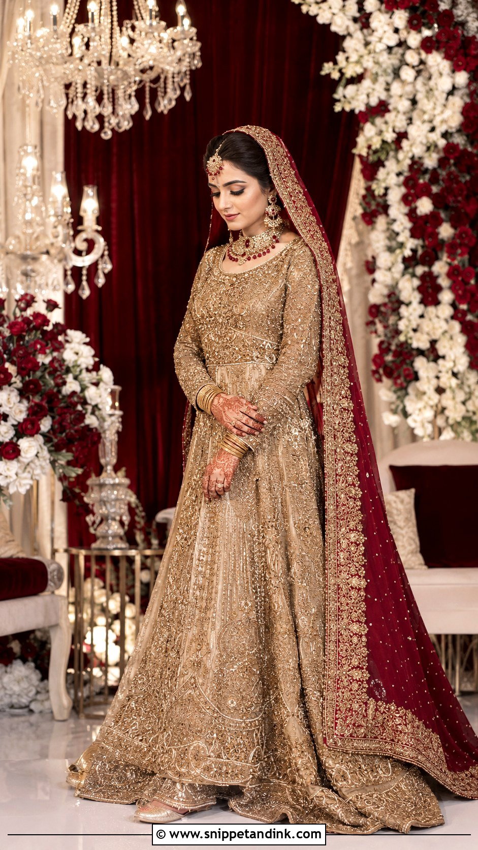 Gold Pakistani Bridal Barat Lehenga - Snippet and Ink - 20 Pakistani Bridal Barat Dresses