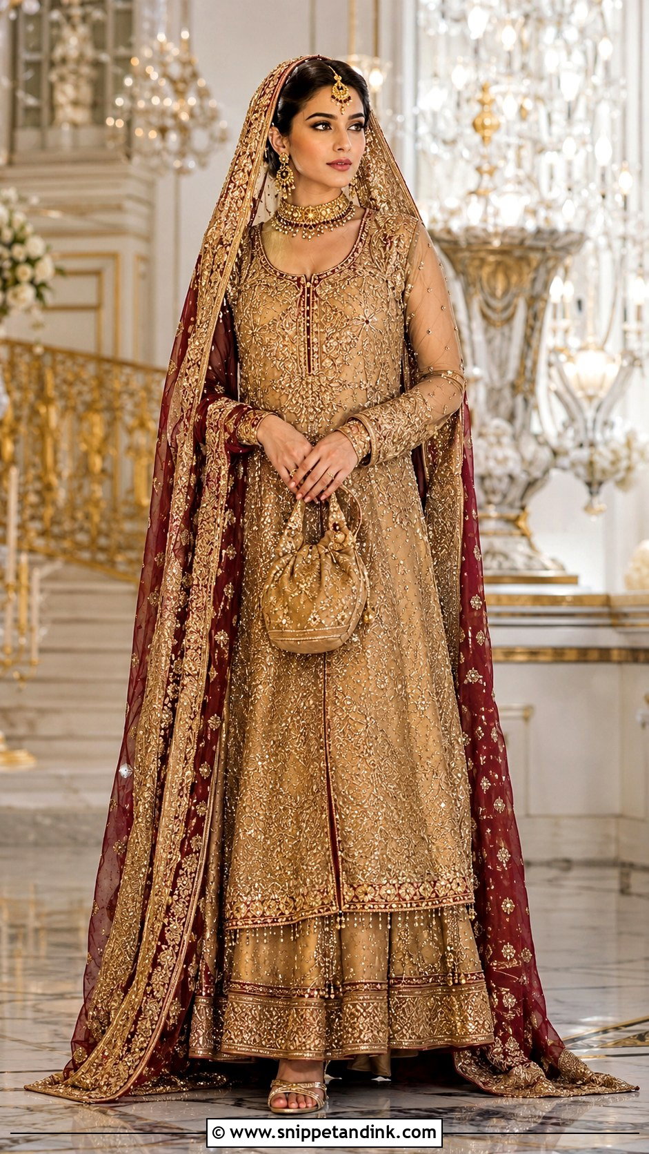 Gold Pakistani Bridal Dress - Snippet and Ink - 25 Pakistani Bride Dress Ideas