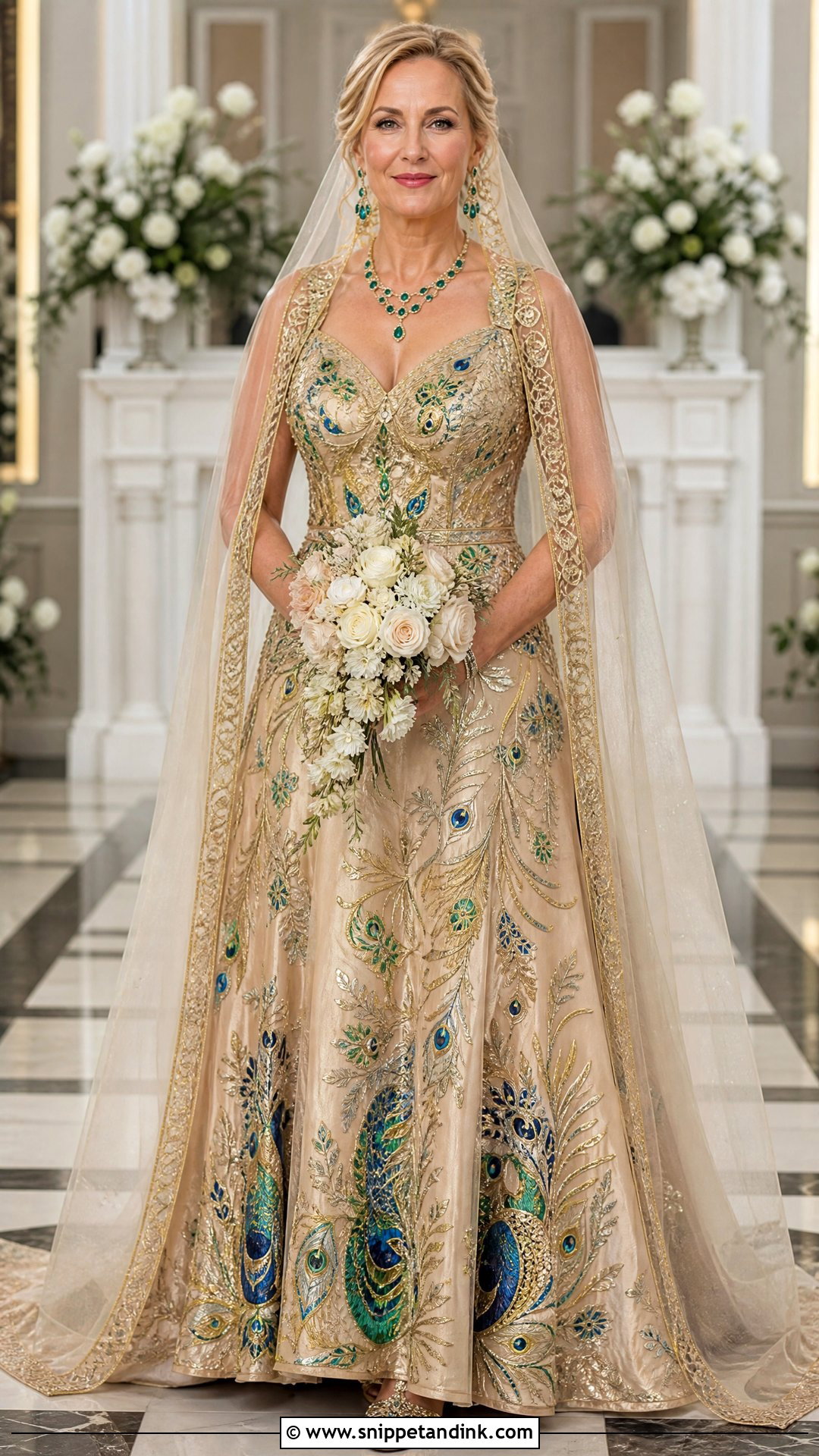 Gold Peacock Wedding Dress - Snippet and Ink - 20 Peacock Wedding Dresses