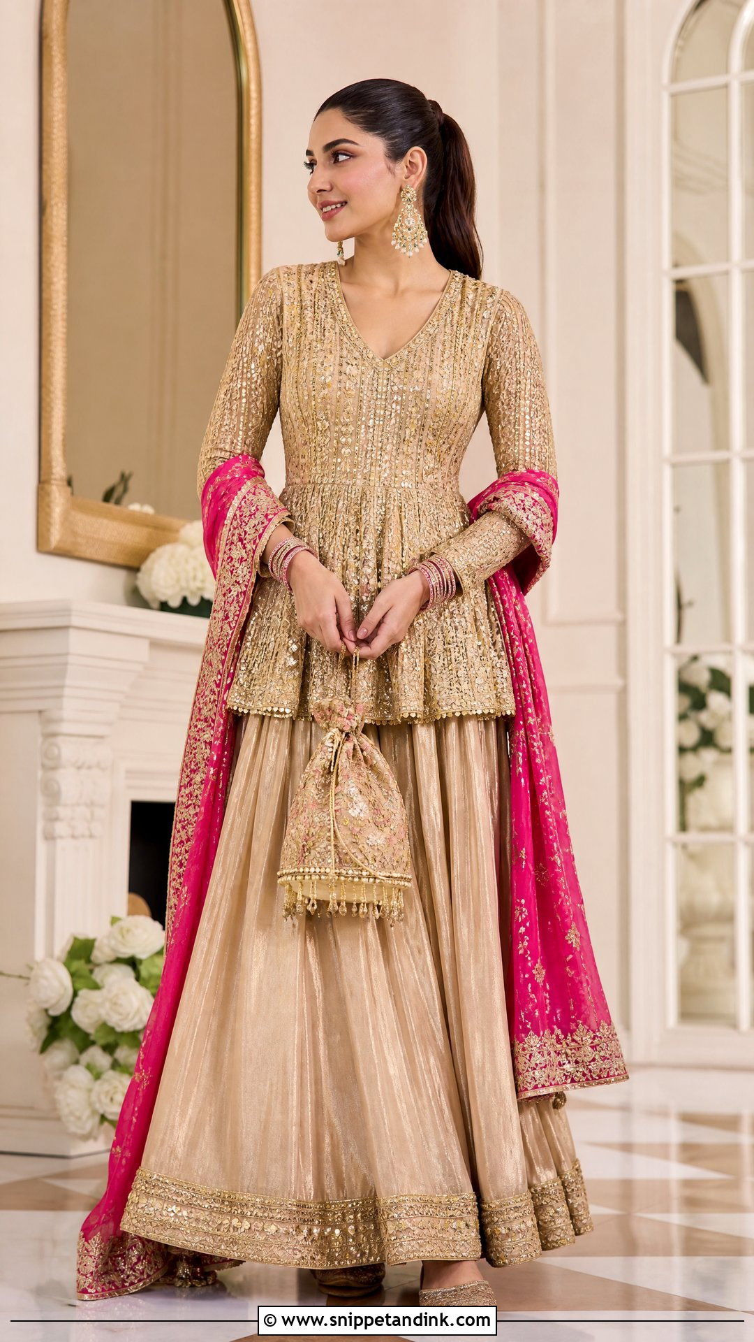 Gold Peplum Lehenga For Jaago - Snippet and Ink - 25 Jaago Outfit Ideas