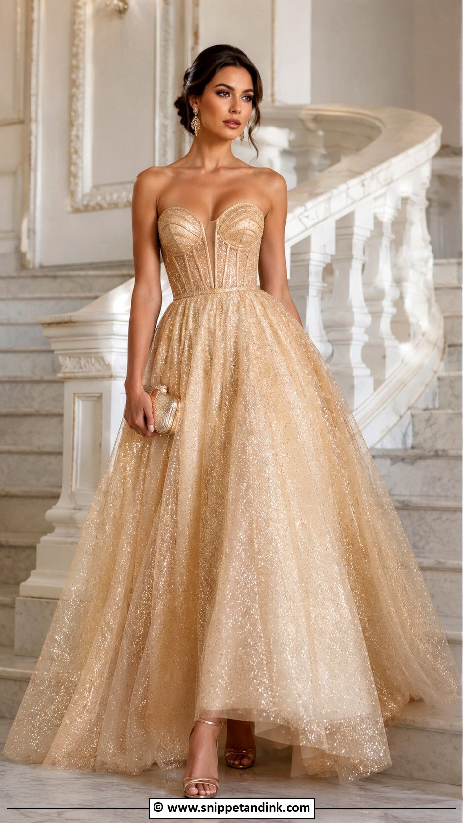 Gold Princess Gown - Snippet and Ink - 35 Princess Gown Ideas