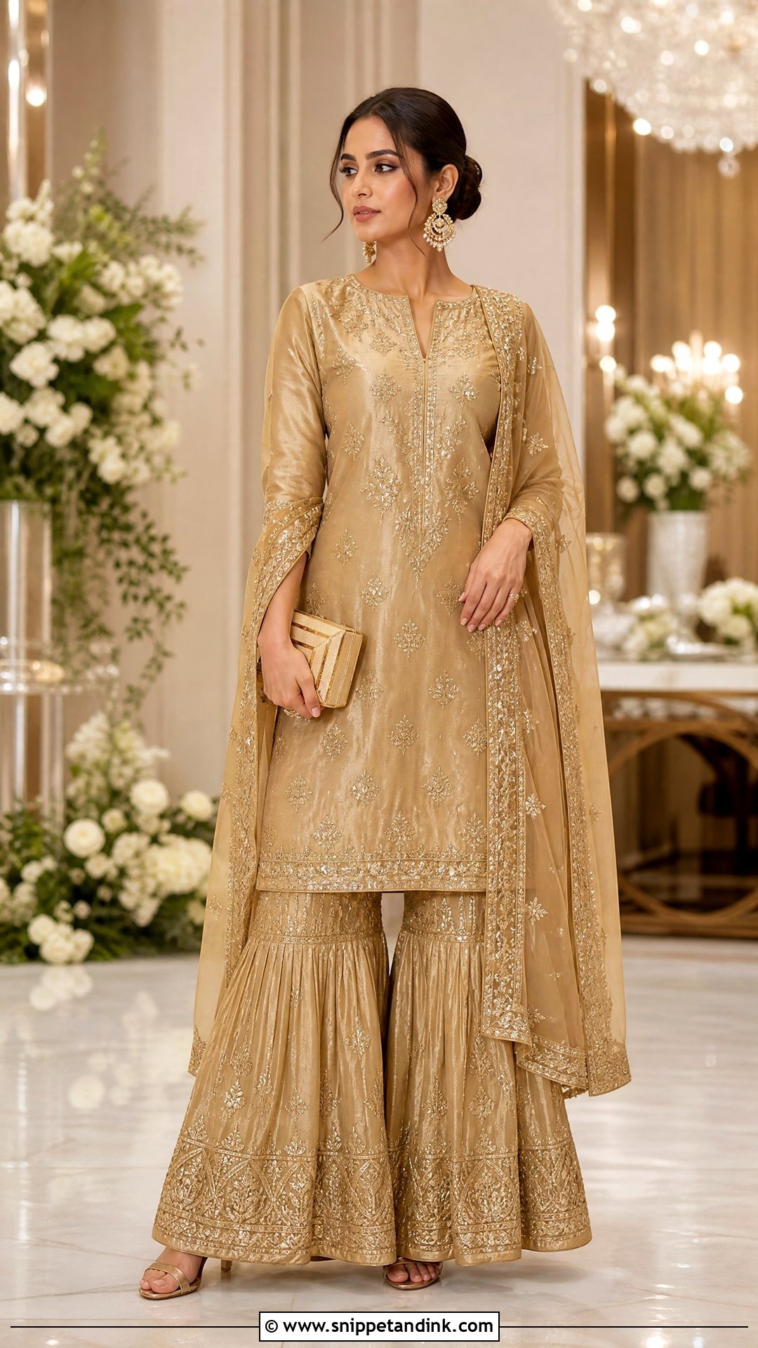 Gold Punjabi Suit For Wedding Reception - Snippet and Ink - 25 Trending Punjabi Suits for Wedding