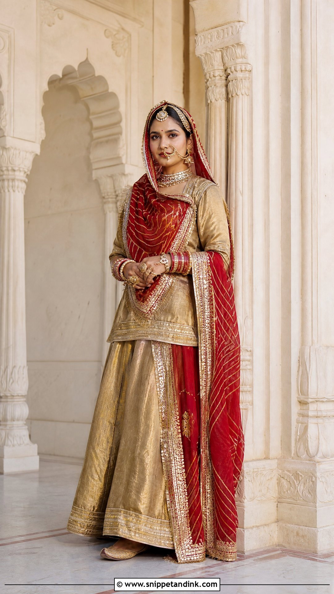 Gold Rajputana Bridal Poshak - Snippet and Ink - 20 Rajputana Bride Ideas
