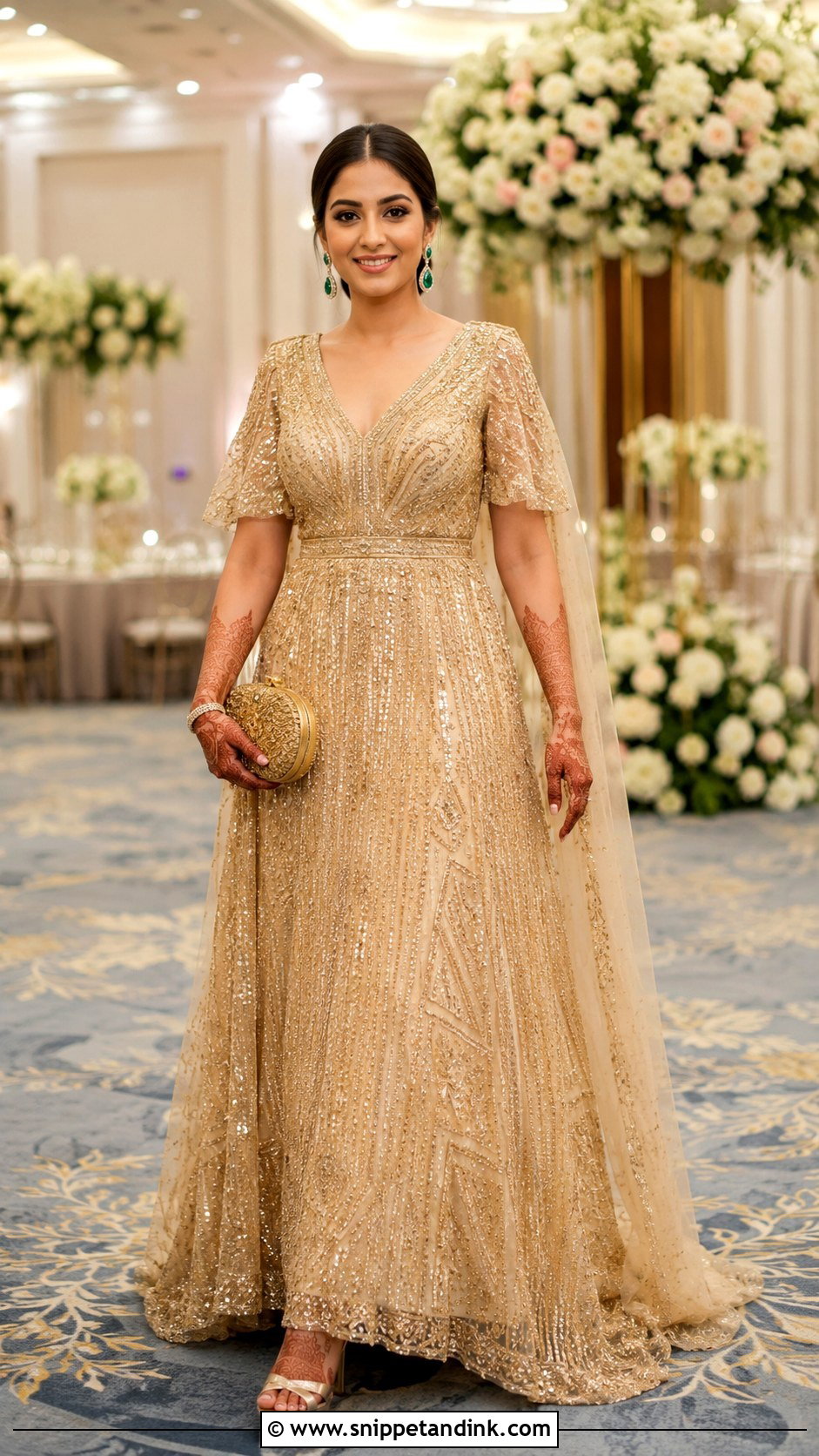 Gold Reception Indian Wedding Gown - Snippet and Ink - 20 Indian Wedding Gown Ideas