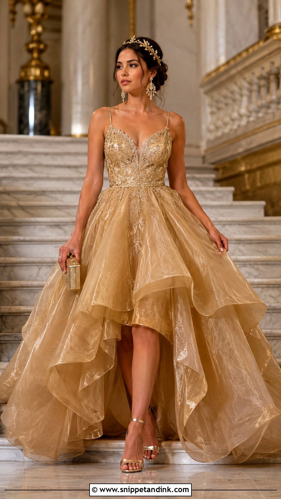 Gold Royal Ball Gown - Snippet and Ink - 20 Ball Gown Fantasy Royal Ideas