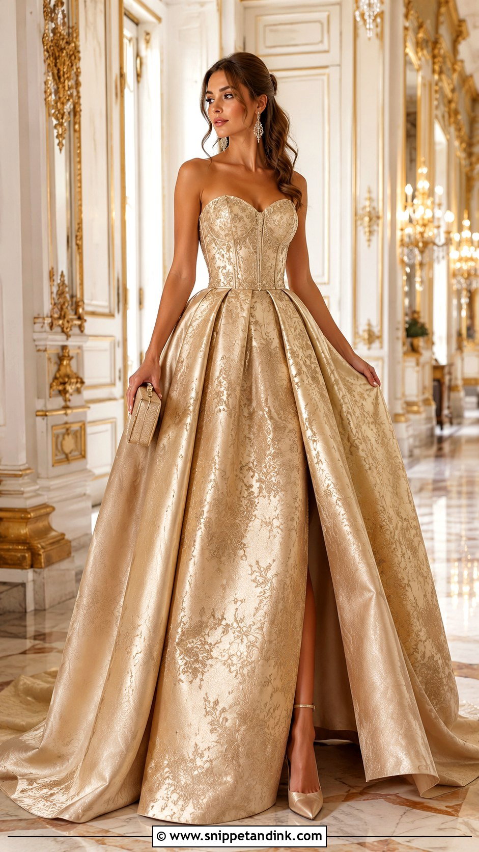 Gold Royal Princess Gown - Snippet and Ink - 20 Fairy Tail Gown Ideas