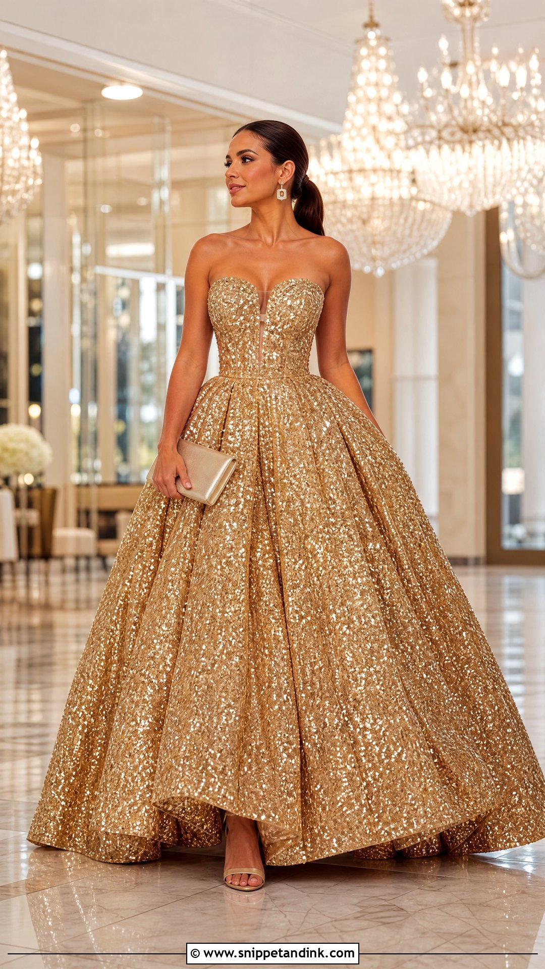 Gold Sequin Huge Ball Gown - Snippet and Ink - 20 Huge Ball Gowns