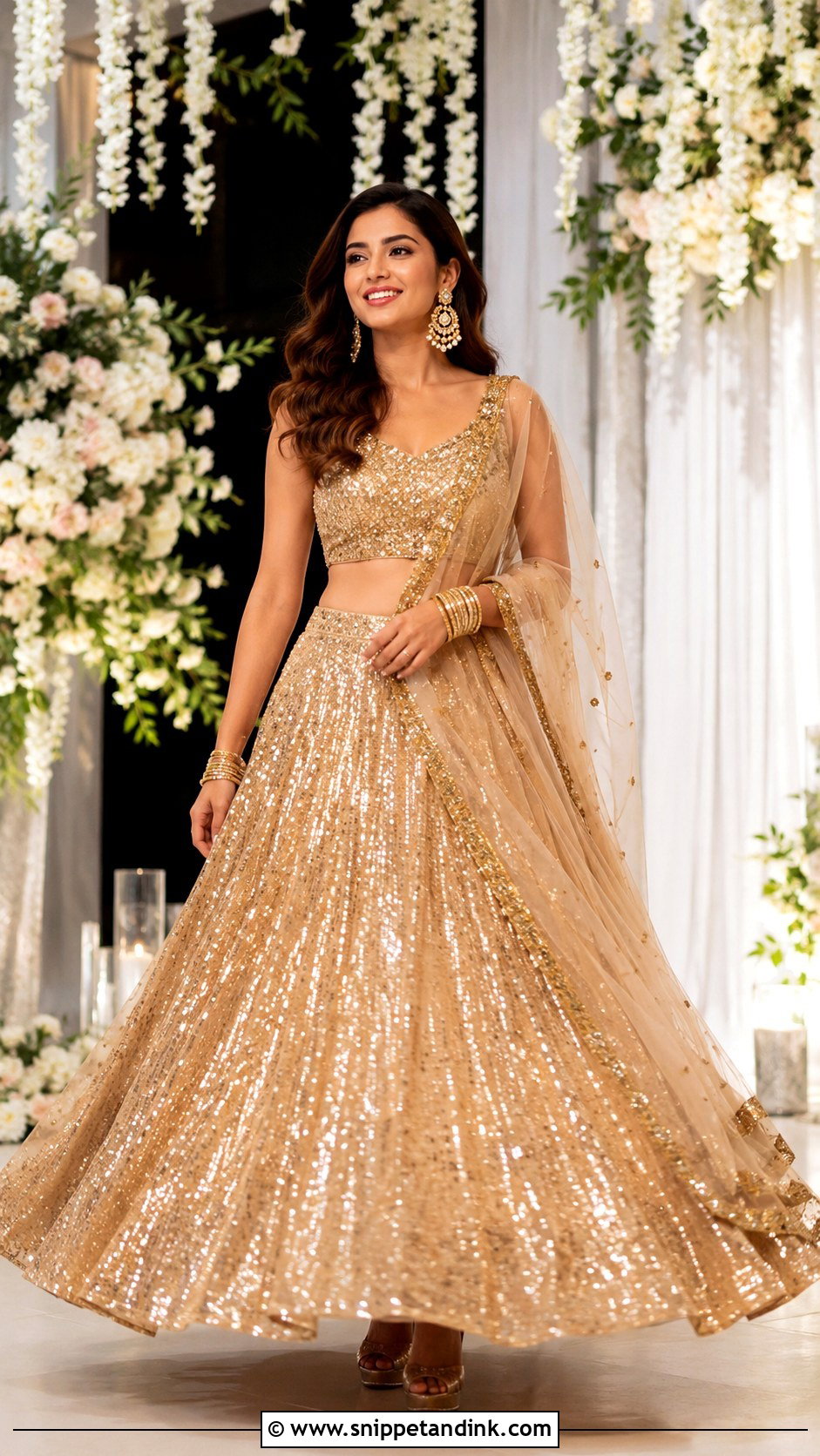 Gold Sequin Sangeet Lehenga - Snippet and Ink - 25 Sangeet Outfits for Bride