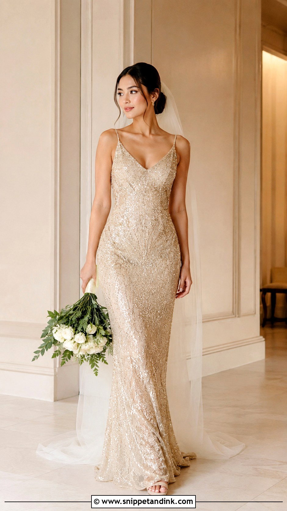 Gold Sequin Wedding Dress - Snippet and Ink - 25 Sequin Wedding Dress Ideas