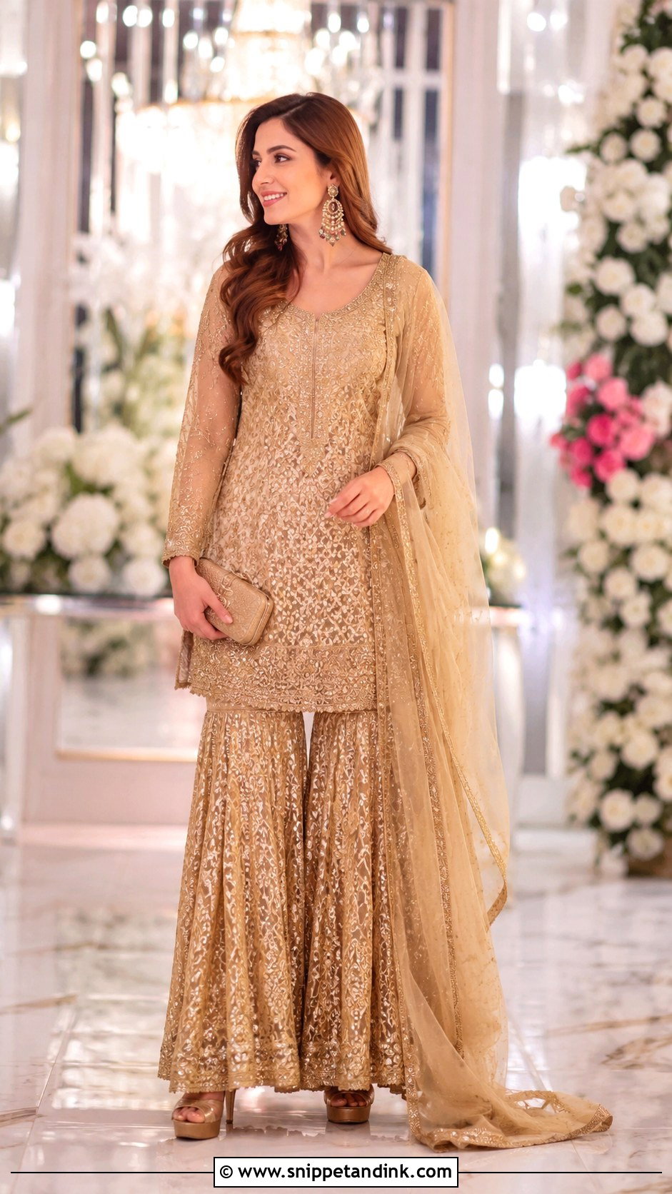 Gold Sharara For Wedding - Snippet and Ink - 25 Wedding Sharara Ideas