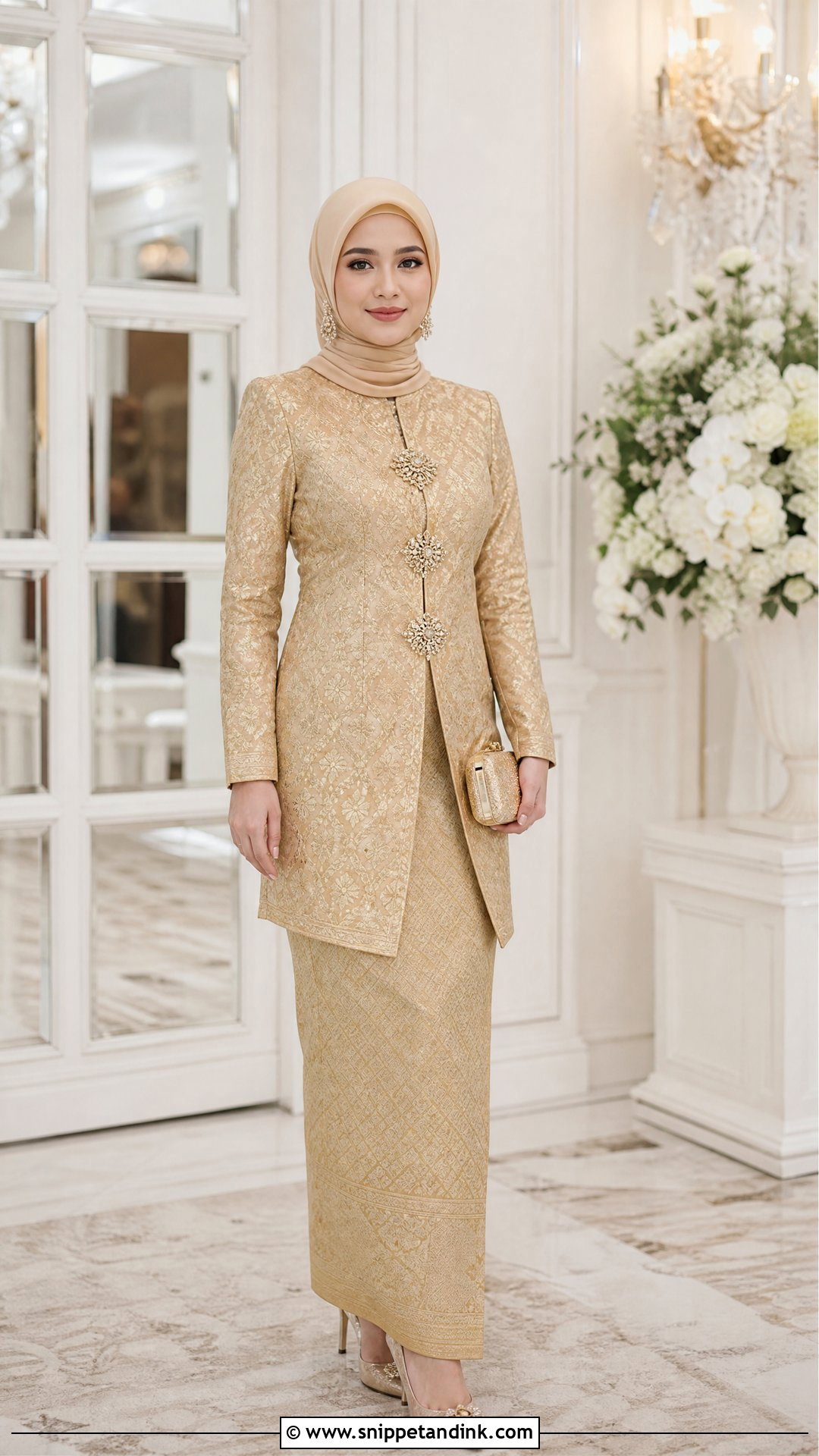 Gold Songket Kebaya - Snippet and Ink - 20 Wedding Songket Ideas