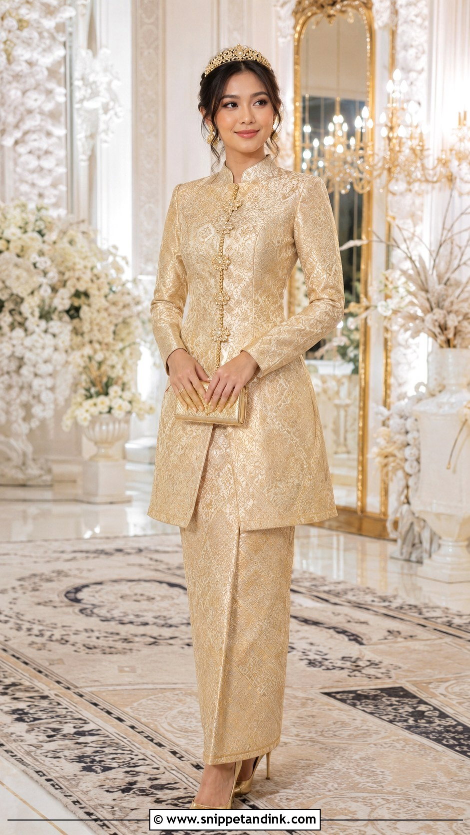 Gold Songket Wedding Dress - Snippet and Ink - 30 Songket Wedding Dress Ideas