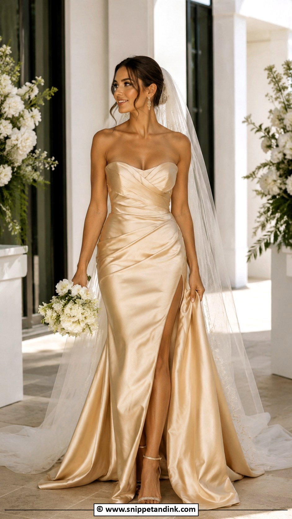 Gold Strapless Wedding Dress - Snippet and Ink - 30 Gold Wedding Dress Ideas