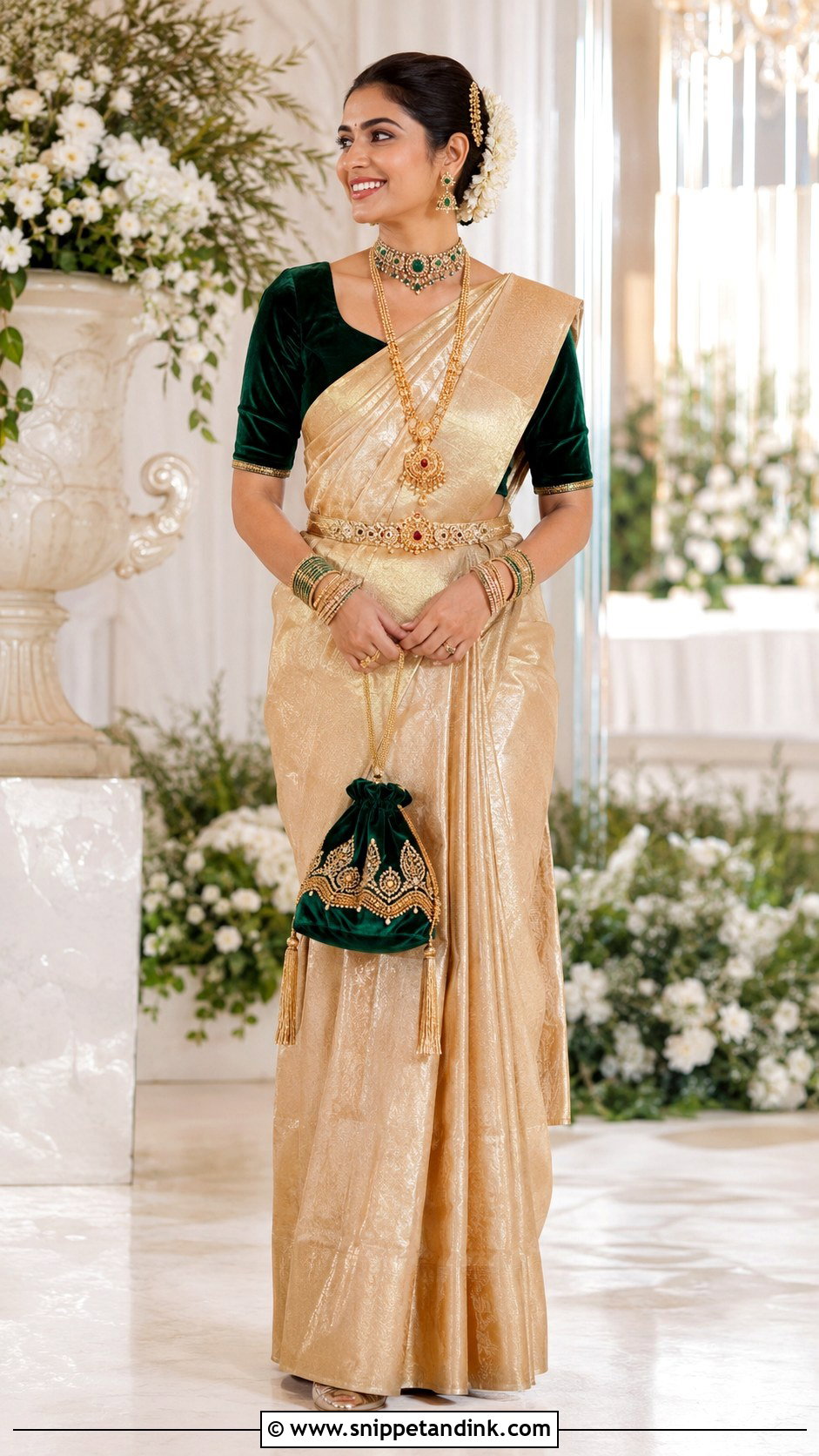 Gold Tissue GSB Konkani Bride - Snippet and Ink - 20 Gsb Konkani Bride Ideas