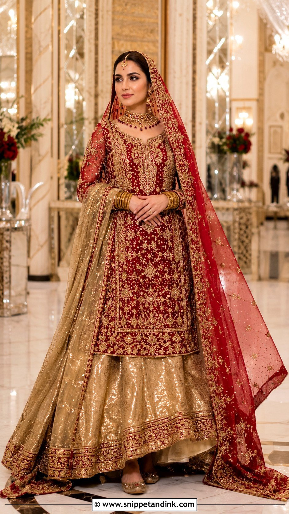 Gold Tissue Pakistani Bridal Barat Dress - Snippet and Ink - 20 Pakistani Bridal Barat Dresses